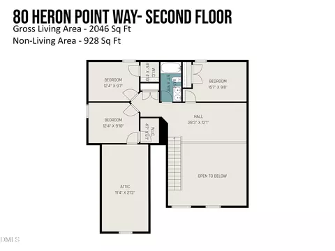 Floorplan - 80 Heron Point Way, Garner, NC 27529 photo 2 of 4