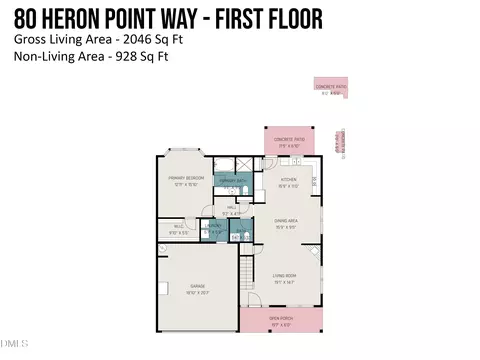 Floorplan - 80 Heron Point Way, Garner, NC 27529 photo 1 of 4