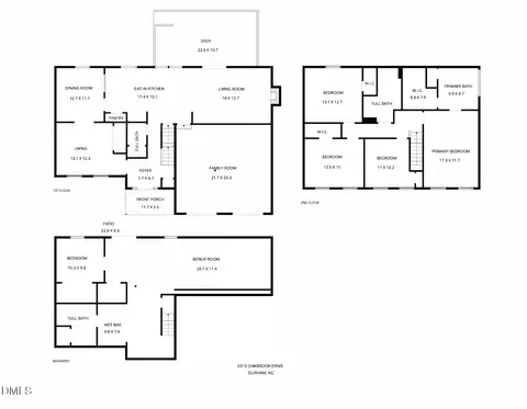 Floorplan - 5315 Oakbrook Dr, Durham, NC 27713 photo 1 of 1