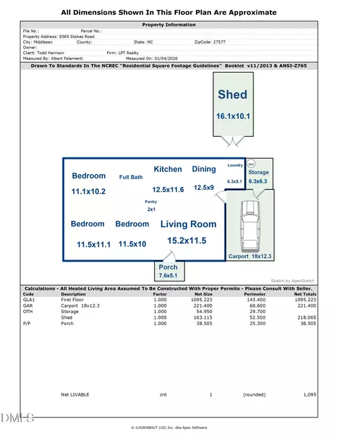 Floorplan - 9365 Stokes Rd, Middlesex, NC 27557 photo 1 of 1