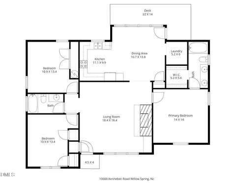 Floorplan - 10000 Kennebec Rd, Willow Spring, NC 27592 photo 2 of 2