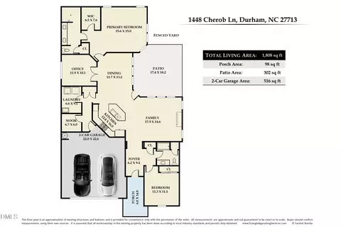 Floorplan - 1448 Cherob Ln, Durham, NC 27713 photo 1 of 1