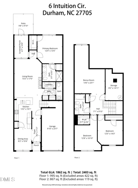 Floorplan - 6 Intuition Cir, Durham, NC 27705 photo 2 of 2
