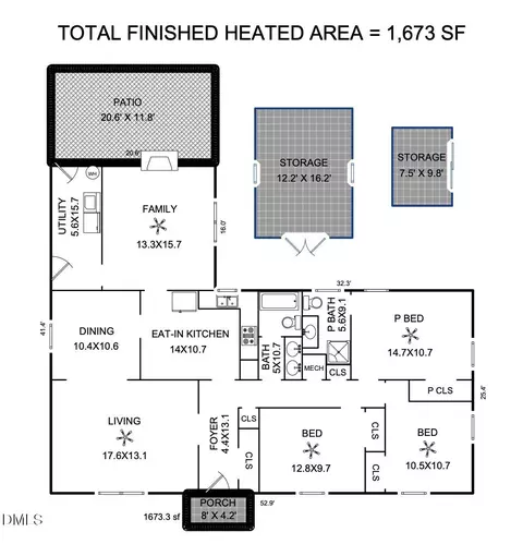 Floorplan - 124 Wicklow Ln, Durham, NC 27713 photo 2 of 2