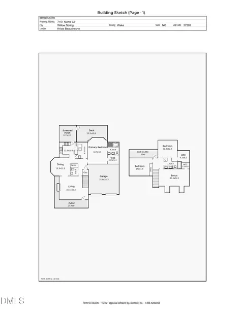 Floorplan - 7101 Numa Cir, Willow Spring, NC 27592 photo 1 of 1