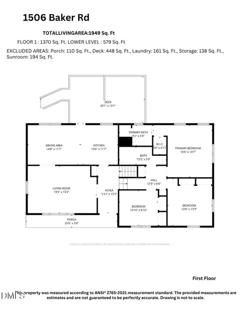 Floorplan - 1506 Baker Rd, Raleigh, NC 27607 photo 2 of 4
