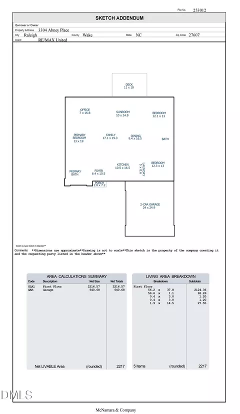 Floorplan - 3304 Abney Pl, Raleigh, NC 27607 photo 2 of 3