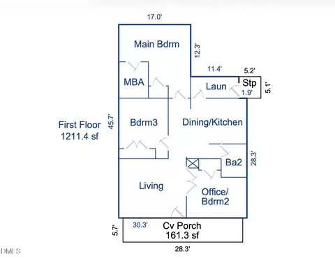 Floorplan - 1025 Cornell St, Durham, NC 27707 photo 1 of 2