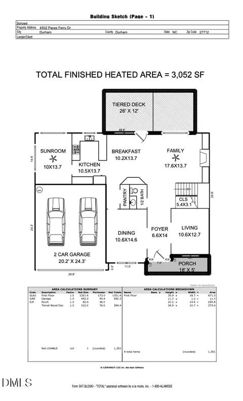Floorplan - 4502 Paces Ferry Dr, Durham, NC 27712 photo 1 of 4