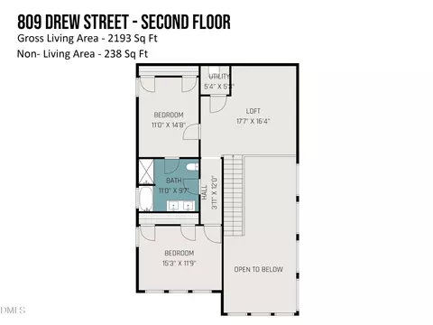 Floorplan - 809 Drew St, Durham, NC 27701 photo 2 of 2