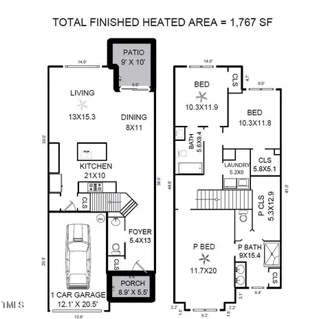 Floorplan - 1119 Latitude Dr, Durham, NC 27713 photo 2 of 2