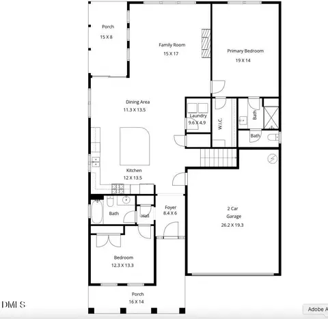 Floorplan - 609 Summertime Field Ln, Wake Forest, NC 27587 photo 1 of 3