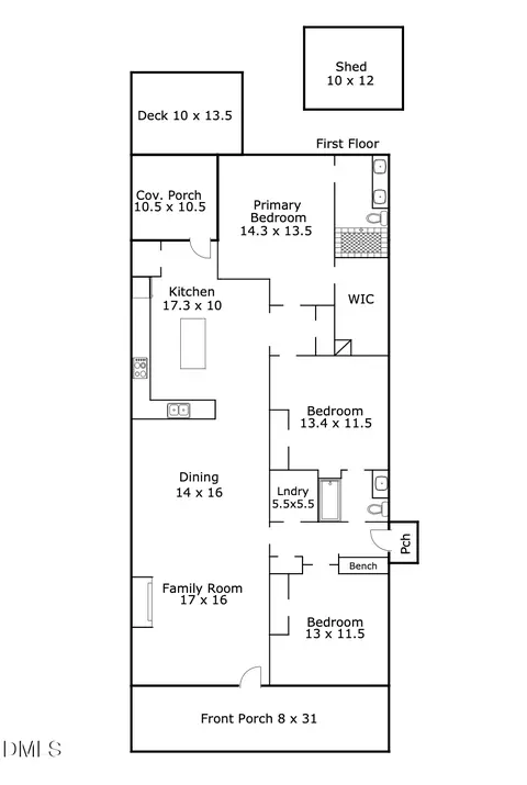 Floorplan - 1107 Spruce St, Durham, NC 27701 photo 1 of 2