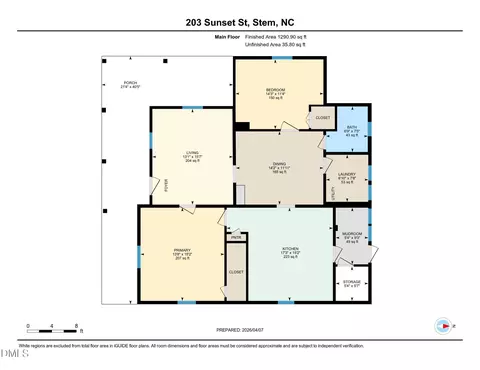 Floorplan - 203 Sunset St, Stem, NC 27581 photo 2 of 2