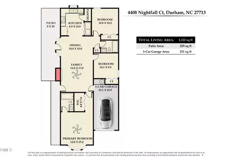 Floorplan - 4408 Nightfall Ct, Durham, NC 27713 photo 1 of 1