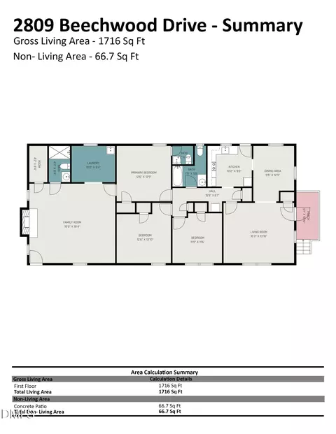 Floorplan - 2809 Beechwood Dr, Durham, NC 27707 photo 1 of 1