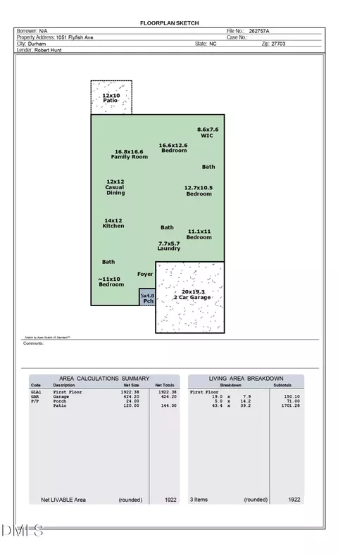 Floorplan - 1051 Flyfish Ave, Durham, NC 27703 photo 1 of 1