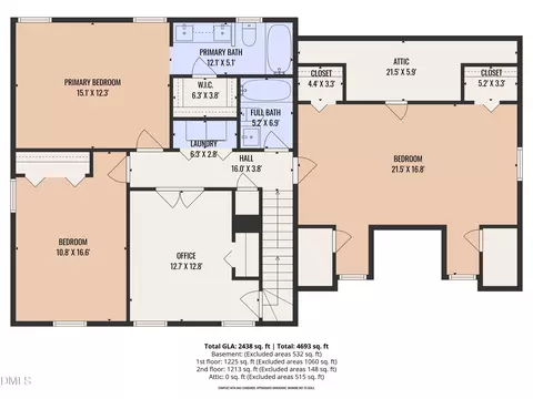 Floorplan - 5321 Oakbrook Dr, Durham, NC 27713 photo 3 of 8
