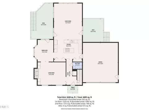 Floorplan - 5321 Oakbrook Dr, Durham, NC 27713 photo 5 of 8