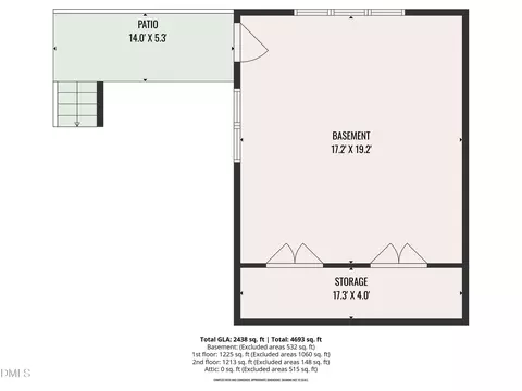 Floorplan - 5321 Oakbrook Dr, Durham, NC 27713 photo 7 of 8