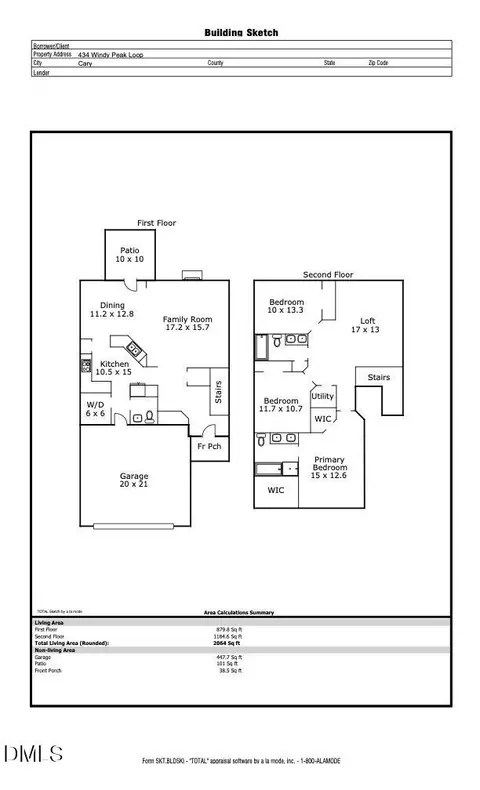Floorplan - 434 Windy Peak Loop, Cary, NC 27519 photo 2 of 2