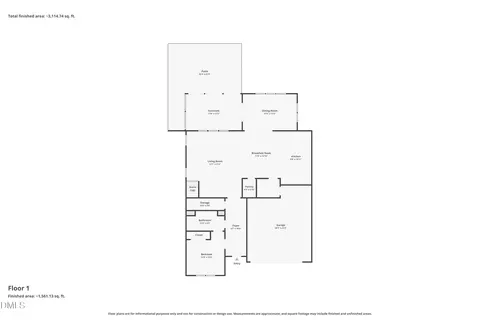Floorplan - 1925 Custom Ln, Apex, NC 27502 photo 1 of 6