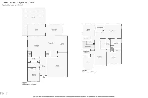 Floorplan - 1925 Custom Ln, Apex, NC 27502 photo 3 of 6