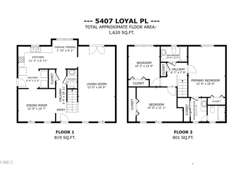 Floorplan - 5407 Loyal Pl, Durham, NC 27713 photo 1 of 2