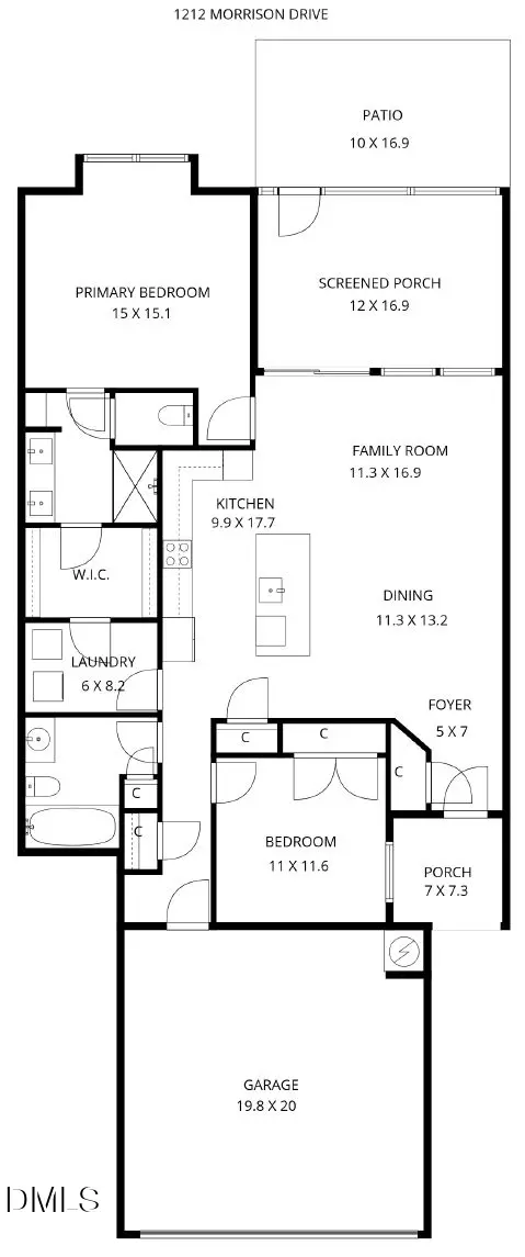 Floorplan - 1212 Morrison Dr, Durham, NC 27703 photo 1 of 2
