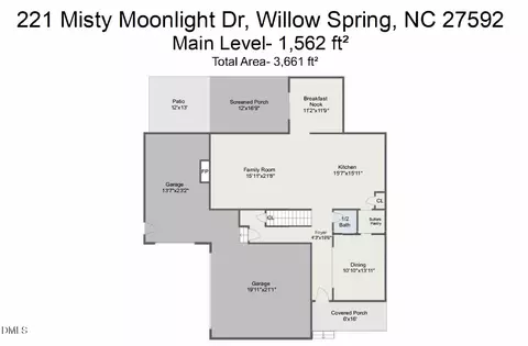 Floorplan - 221 Misty Moonlight Dr, Willow Spring, NC 27592 photo 1 of 3
