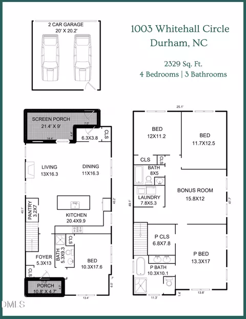 Floorplan - 1003 Whitehall Cir, Durham, NC 27713 photo 1 of 2