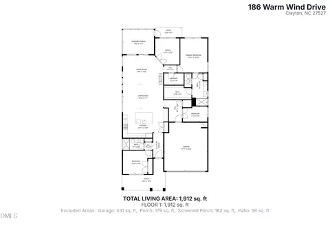 Floorplan - 186 Warm Wind, Clayton, NC 27527 photo 1 of 1