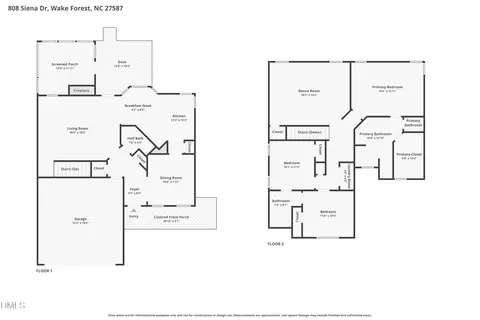 Floorplan - 808 Siena Dr, Wake Forest, NC 27587 photo 1 of 3
