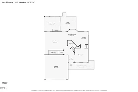 Floorplan - 808 Siena Dr, Wake Forest, NC 27587 photo 2 of 3