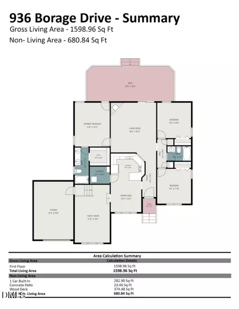 Floorplan - 936 Borage Dr, Wake Forest, NC 27587 photo 1 of 1