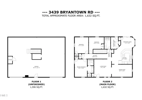 Floorplan - 3439 Bryantown Rd, Middlesex, NC 27557 photo 1 of 1