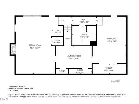 Floorplan - 103 Mabry Pl, Garner, NC 27529 photo 2 of 2