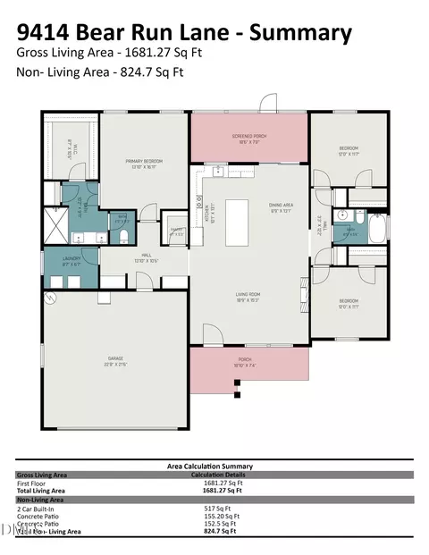 Floorplan - 9414 Bear Run Ln, Middlesex, NC 27557 photo 1 of 1