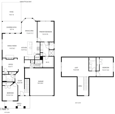 Floorplan - 1308 Atticus Way, Durham, NC 27703 photo 2 of 2
