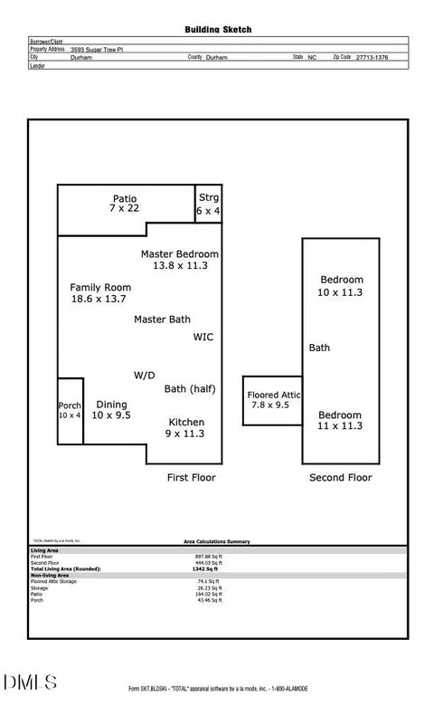 Floorplan - 3593 Sugar Tree Pl, Durham, NC 27713 photo 2 of 2