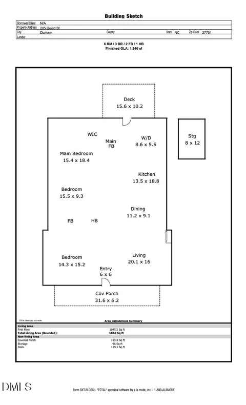 Floorplan - 205 Dowd St, Durham, NC 27701 photo 1 of 2