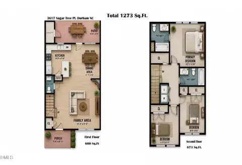 Floorplan - 3617 Sugar Tree Pl, Durham, NC 27713 photo 1 of 1