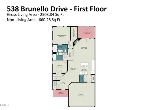 Floorplan - 538 Brunello Dr, Wake Forest, NC 27587 photo 2 of 2
