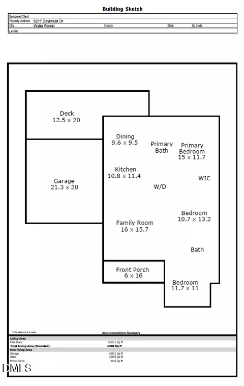 Floorplan - 6217 Daybreak Dr, Wake Forest, NC 27587 photo 1 of 1