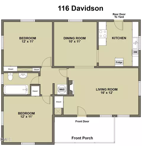 Floorplan - 116 Davidson Ave, Durham, NC 27704 photo 1 of 2