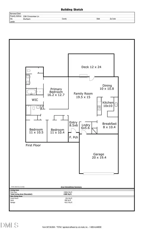 Floorplan - 536 Crossview Ln, Durham, NC 27703 photo 1 of 1