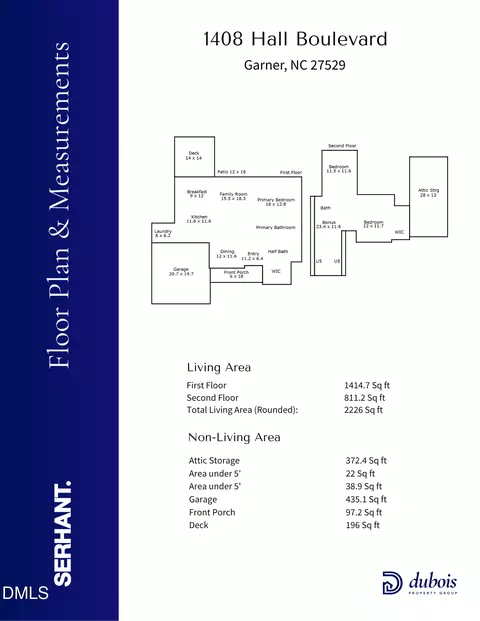 Floorplan - 1408 Hall Blvd, Garner, NC 27529 photo 1 of 1