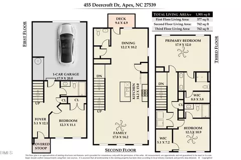 Floorplan - 455 Deercroft Dr, Apex, NC 27539 photo 1 of 1