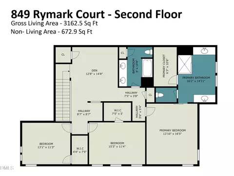 Floorplan - 849 Rymark Ct, Cary, NC 27513 photo 5 of 6