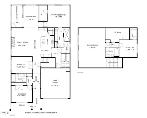 Floorplan - 1022 Hillside Falls Dr, Wake Forest, NC 27587 photo 4 of 6